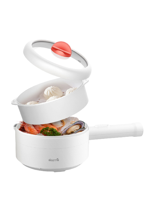 

Deerma 1.2 Ltr Portable Multi-function Electric Hot Pot Small Electric Cooker, 800W, DG15, White