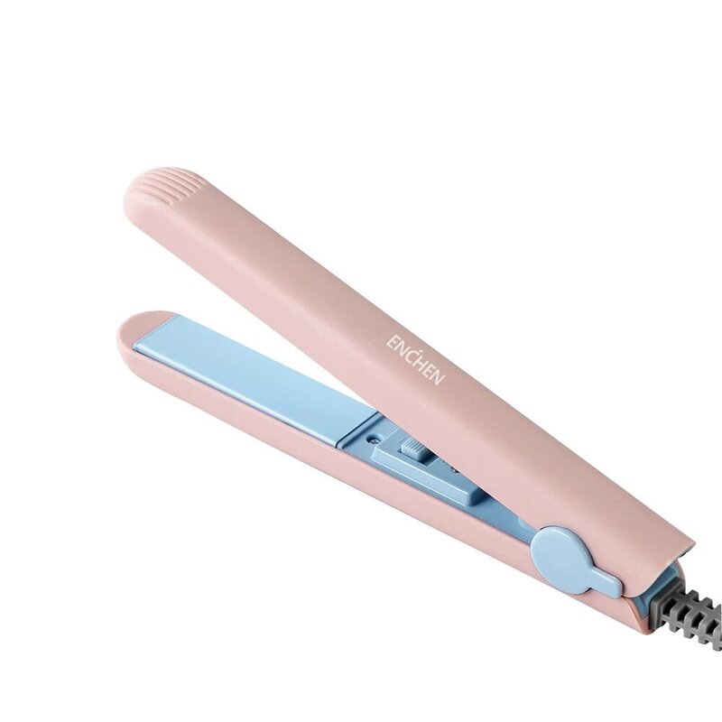 

Enchen EH1002 Mini Electric Hair Straightener & Hair Curler One Button Control Temperature Adjustment Long,lasting Hair Styling Tool Pink