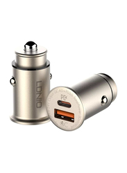 Ldnio C506Q Super Mini QC4+ Fast Charging USB C Car Charger 30W PD Car Charger Adapter, Gold