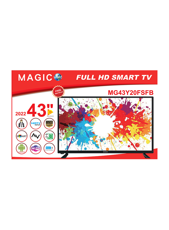 Magic World 43-Inch Full HD LED Smart TV (2021), MG43Y20FSFB, Black