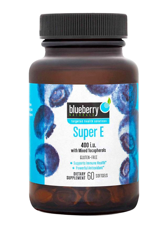 

Blueberry Naturals Super E Dietary Supplement, 400IU, B0210, 60 Softgels