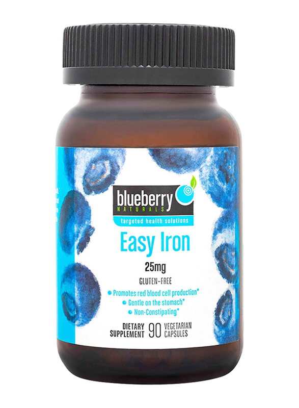 

Blueberry Naturals Easy Iron Dietary Supplement, 25mg, B0265, 90 Vegetarian Capsules