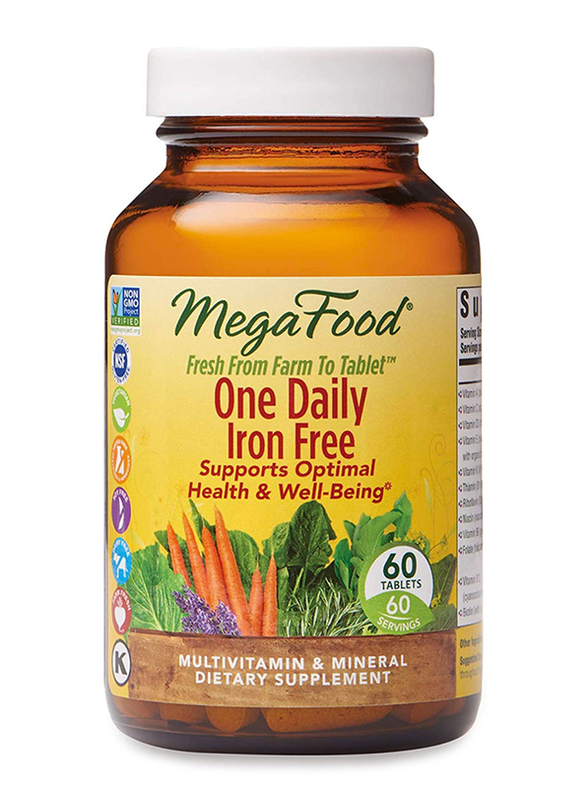 

MegaFood One Daily Iron Free Multivitamin & Mineral Dietary Supplement, 60 Tablets