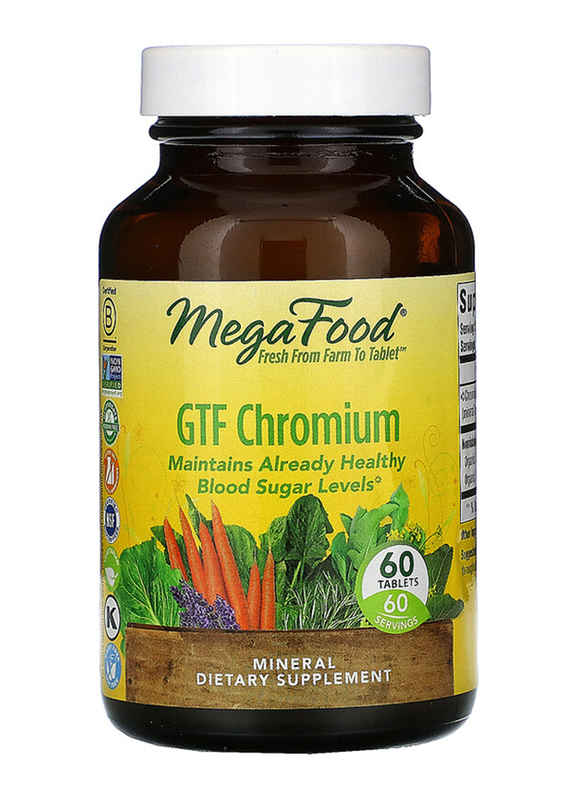 

MegaFood GTF Chromium Mineral Dietary Supplement, 100mcg, 60 Tablets