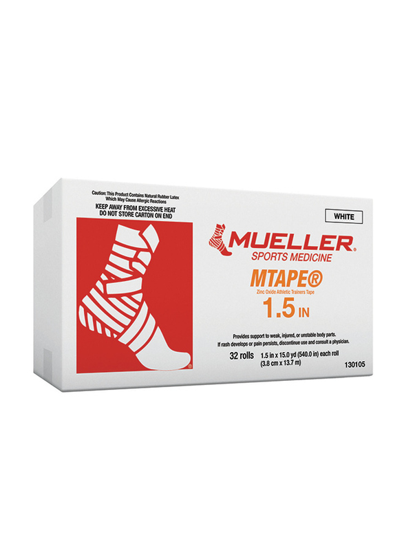 

Mueller M-Tape, 1.5 inch x 15 YD, 32 Rolls, 130105, White
