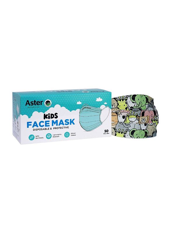 

Aster Kids Disposable & Protective Face Mask, Multicolour, 50 Mask