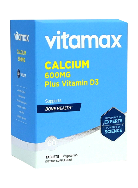 

Vitamax 400IU Calcium & Vitamin D3 Dietary Supplement, 600mg, 60 Tablets