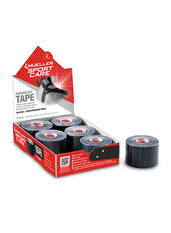 

Mueller Kinesiology Tape Continuous Roll, 6 Pieces, 28147, Black