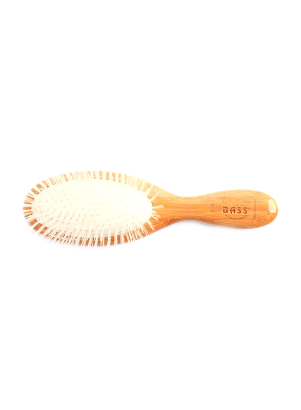 

Bass Brushes Oval Nylon Bristle Wet Detangler Brush, 828, Brown, Medium