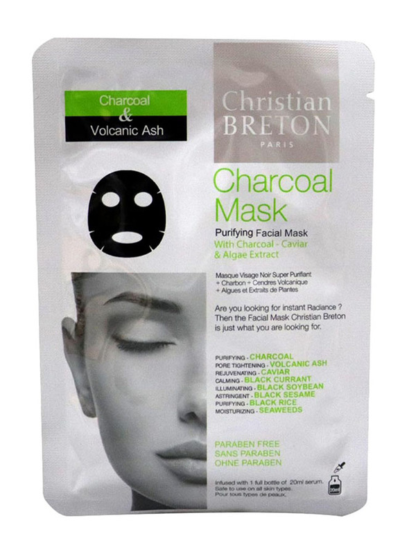 

Christian Breton Paris Charcoal Sheet Face Masks, 3 Pieces