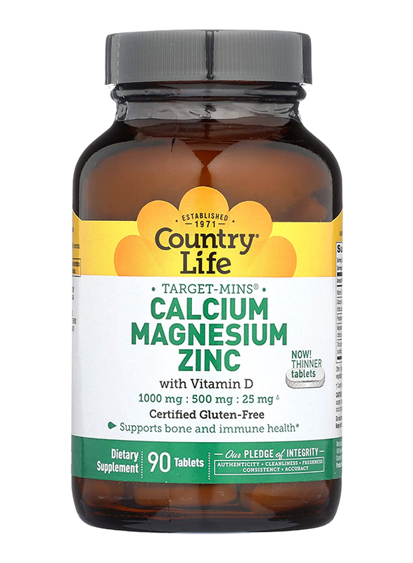 

Country Life Calcium Magnesium Zinc Dietary Supplement, 90 Tablets