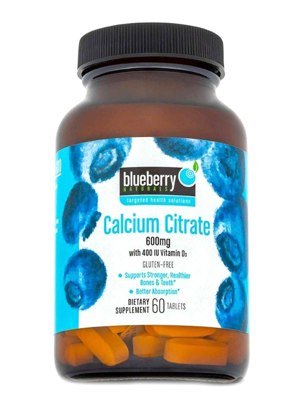 

Blueberry Naturals Calcium Citrate Dietary Supplement, 600mg, B0234, 60 Tablets