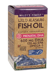 Wileys Finest Fish Oil Prenatal EPA + DHA Omega-3 Dietary Supplement, 600mg, 60 Softgels