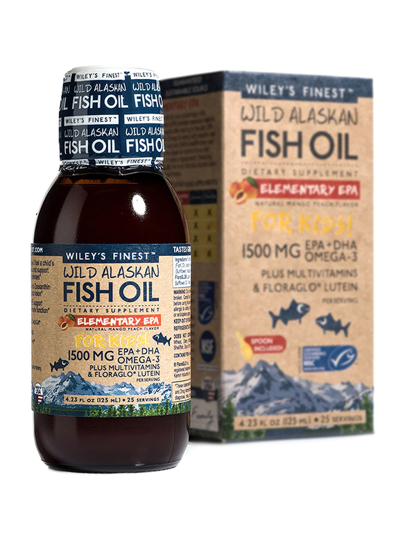 

Wileys Finest Fish Oil Elementary EPA + DHA Omega-3 Dietary Supplement, 1500mg, 125ml