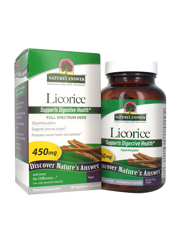 

Nature's Answer Licorice Root, 400mg, 90 Capsules