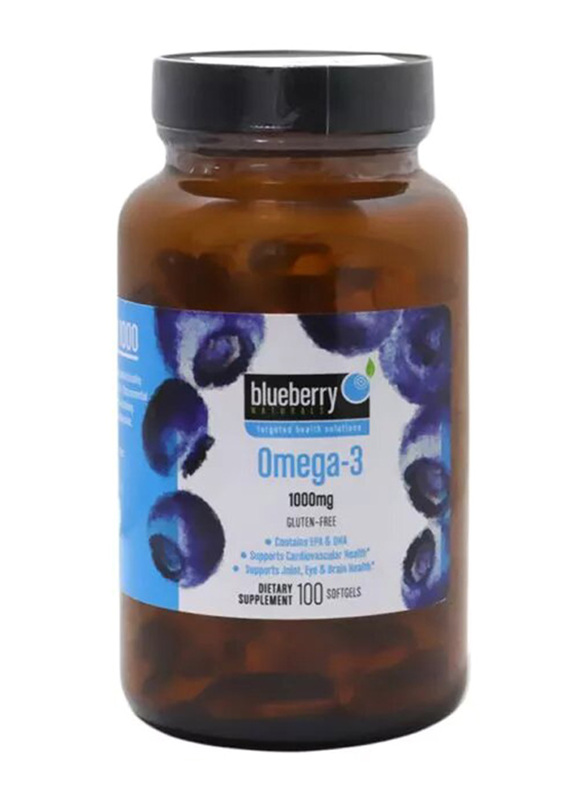 

Blueberry Naturals Omega 3 Dietary Supplement, 1000mg, B4591, 100 Softgels