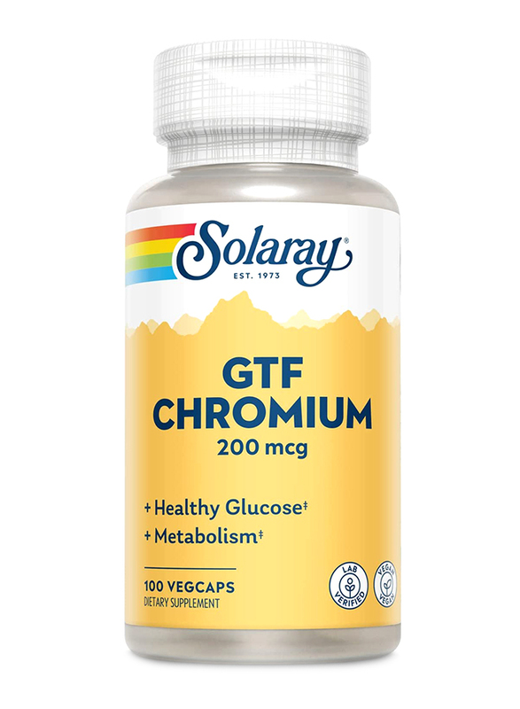 

Solaray GTF Chromium, 200mcg, 100 Capsules