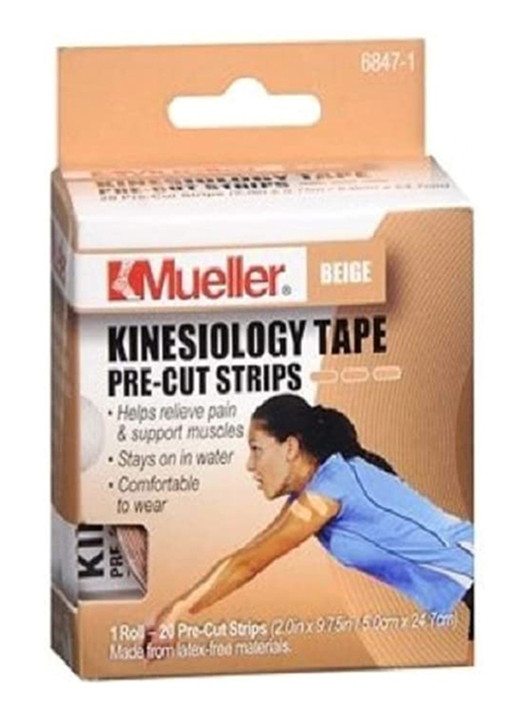 

Mueller Kinesiology Tape Pre-Cut Strips, 6847ML, Beige