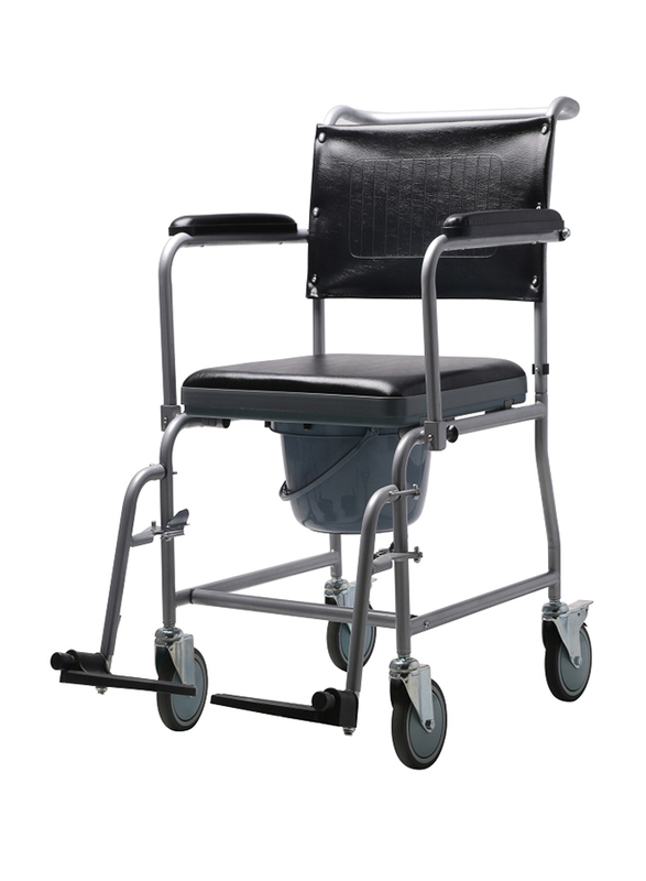 

Dayang Commode Chair with Seat & Wheels, DY02692E, Black