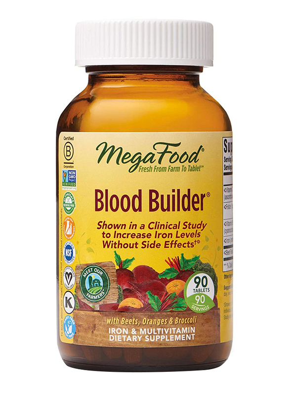 

MegaFood Blood Builder Iron & Multivitamin Dietary Supplement, 90 Tablets