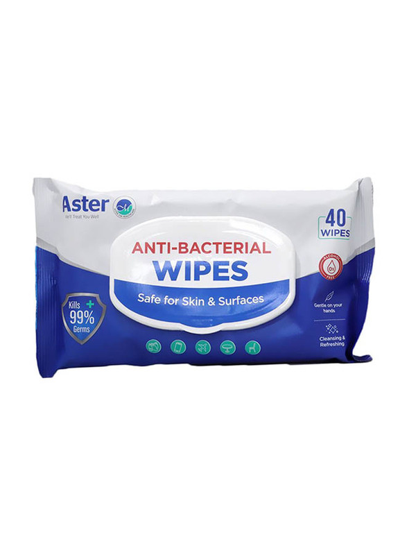 

Aster Anti-Bacterial Wipes, 40 Wipes