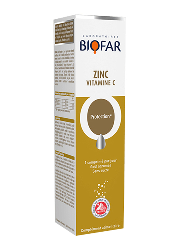 

Biofar Zinc Vitamin C Food Supplement, 20 Effervescent Tablets