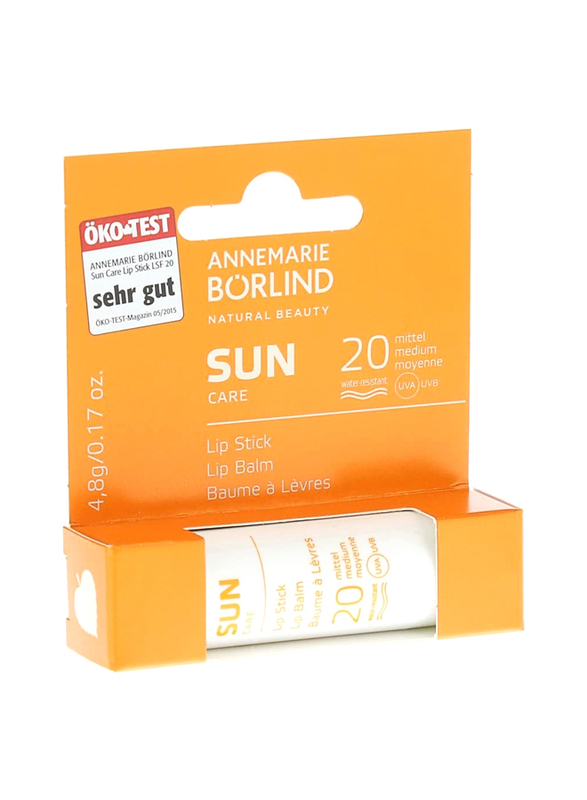 

Annemarie Borlind Natural Beauty Sun Care Lip Stick/Lip Balm, 4.8gm, Light Orange