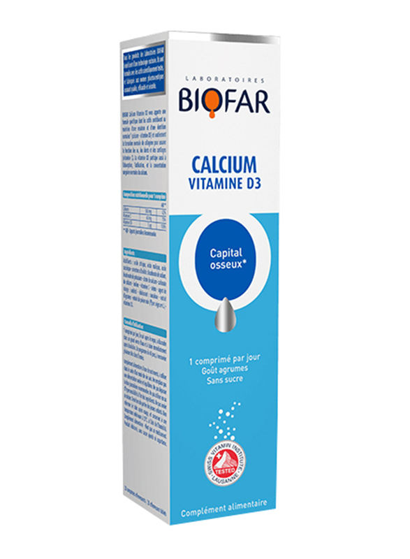 

Biofar Calcium Vitamin D3 Food Supplement, 20 Effervescent Tablets