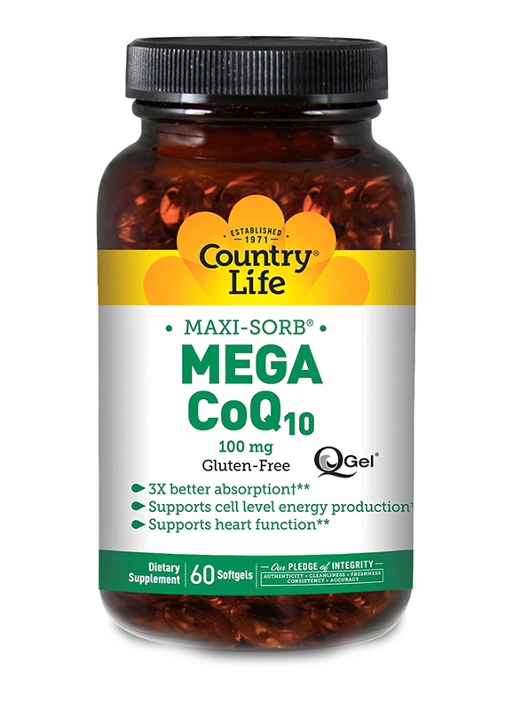 

Country Life Mega CoQ10 Softgel, 100mg, 60 Softgels