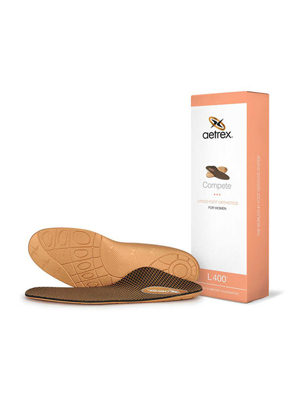 

Aetrex L400 Compete Lynco Foot Orthotics Insole for Women, 08 US, Brown