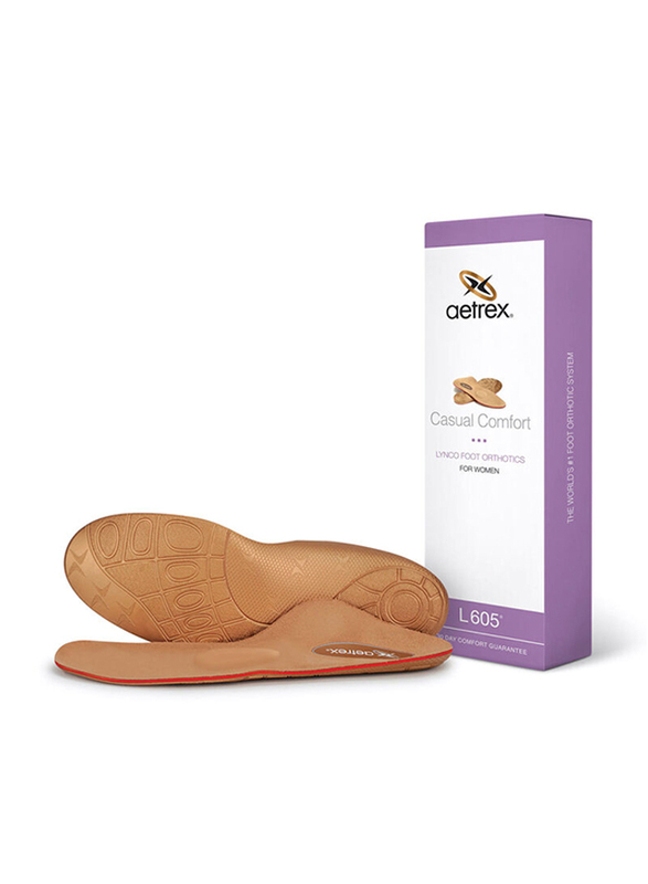 

Aetrex L605 Casual Comfort Lynco Foot Orthotics Insole for Women, 08 US, Brown