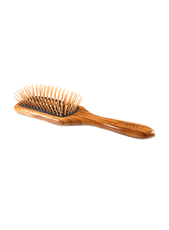 

Bass Brushes Square Paddle Nylon Bristle Wood Handle Brush, SPB, Brown, Small