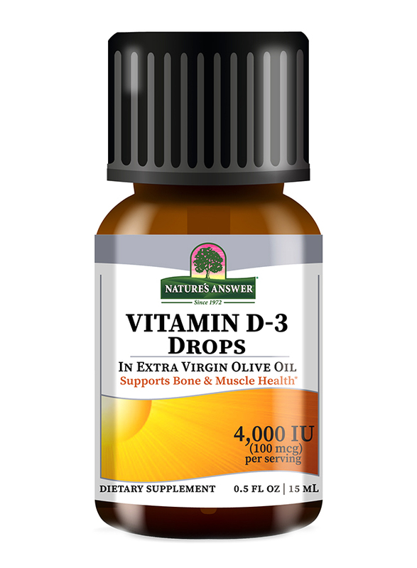 

Nature's Answer Vitamin D3 Drops 4000IU, 100mg, 15ml