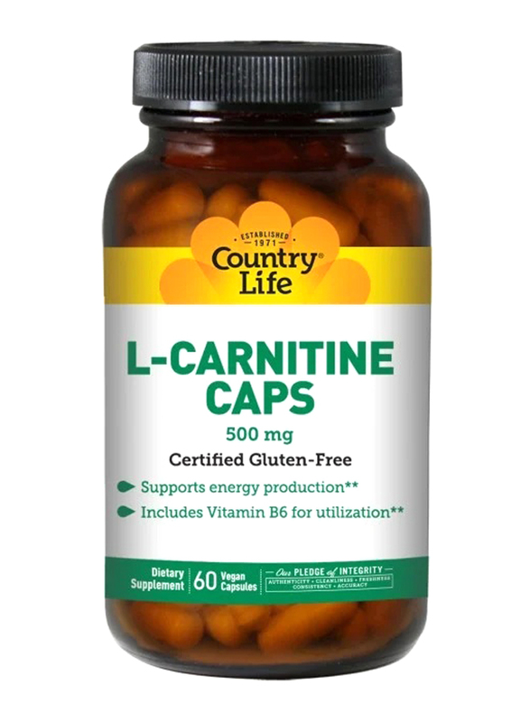 

Country Life L-Carnitine Dietary Supplement, 500mg, 60 Capsules