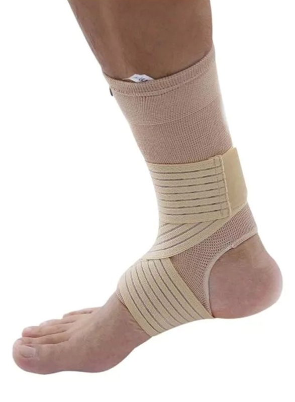 

Olympa Elastic Ankle Support with Strap, M, Beige