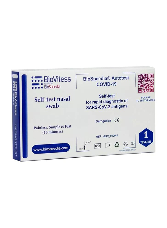 

Biospeedia Covid-19 Nasal Antigen Rapid Test Kit, Multicolour, Multicolour