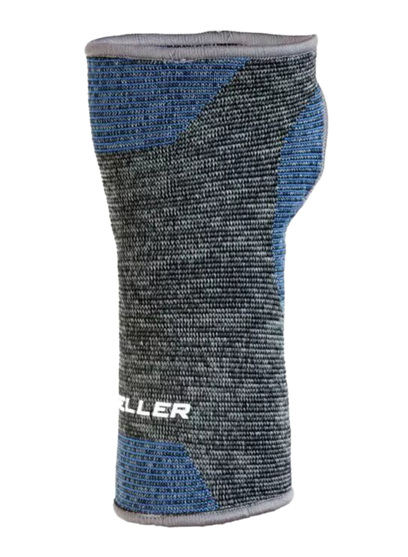 

Mueller 4-Way Stretch Knit Wrist Support, S/M, 67728, Blue/Grey