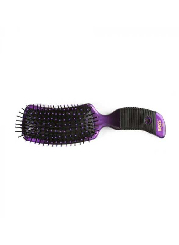 

Bass Brushes Semi S Shaped Nylon Bristle Rubber Grip Brush, 200, Black/Purple