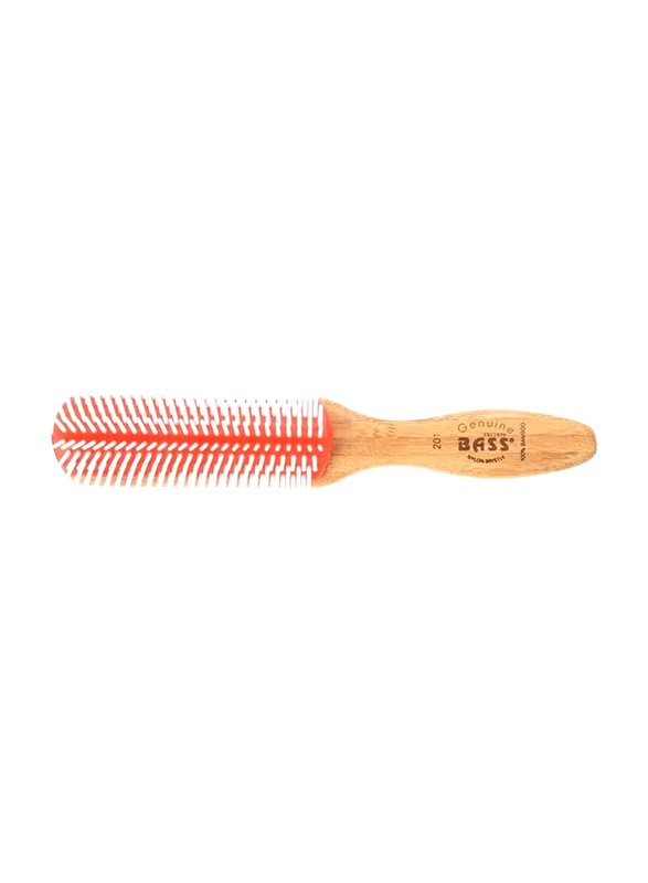 

Bass Brushes 9 Row Nylon Bristle Solid Bamboo Styler Brush, 201, Orange/Beige