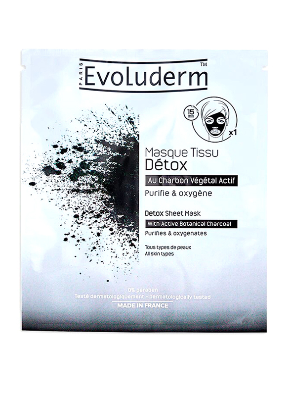 

Evoluderm Detox Sheet Face Mask with Active Botanical Charcoal, 19ml