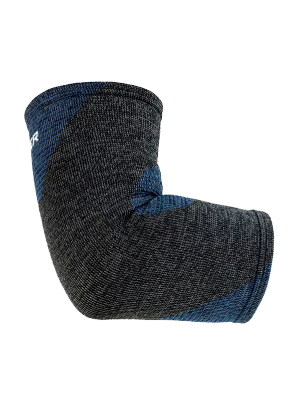 

Mueller 4-Way Stretch Knit Elbow Support, S/M, 67128, Blue/Grey