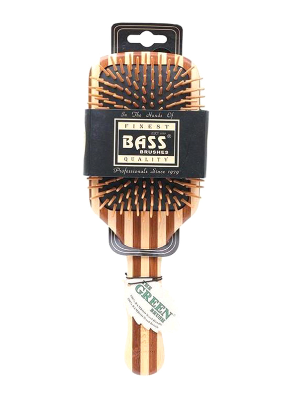 

Bass Brushes Square Paddle Nylon Bristle Wood Handle Brush, LPBW, Brown, Large