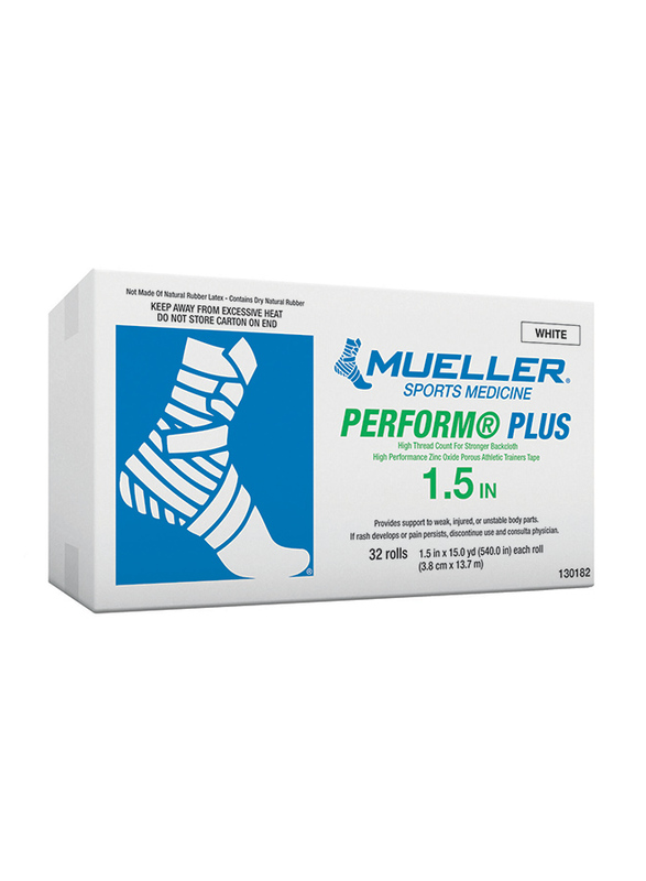 

Mueller Perform Plus Tape, 1.5 inch x 15 YD, 130182, White