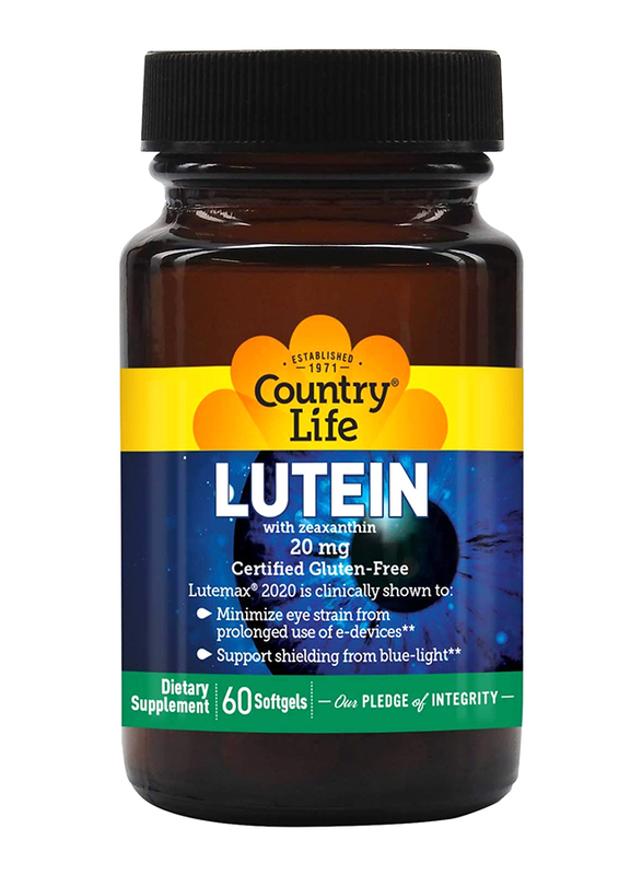 

Country Life Lutein Dietary Supplement, 20mg, 60 Softgels