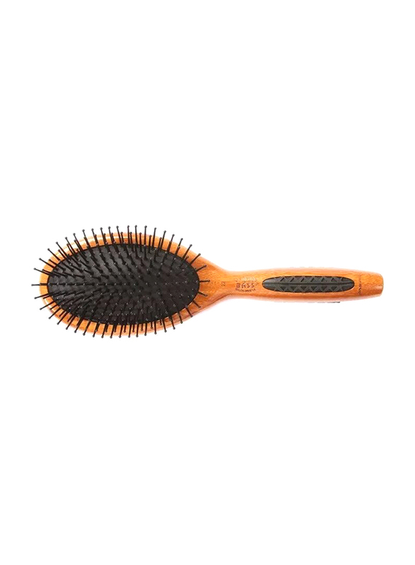 

Bass Brushes Oval Nylon Bristles Wood Handle Brush, 22, Brown, Large