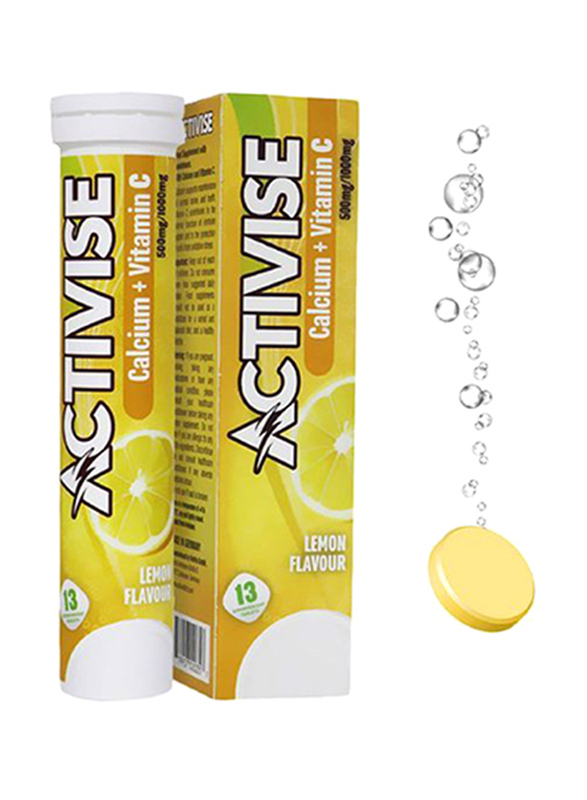 

Activise Lemon Flavour Calcium + Vitamin C, 13 Tablets