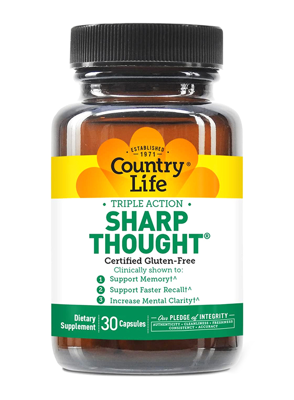 

Country Life Triple Action Sharp Thought Dietary Supplement, 30 Capsules