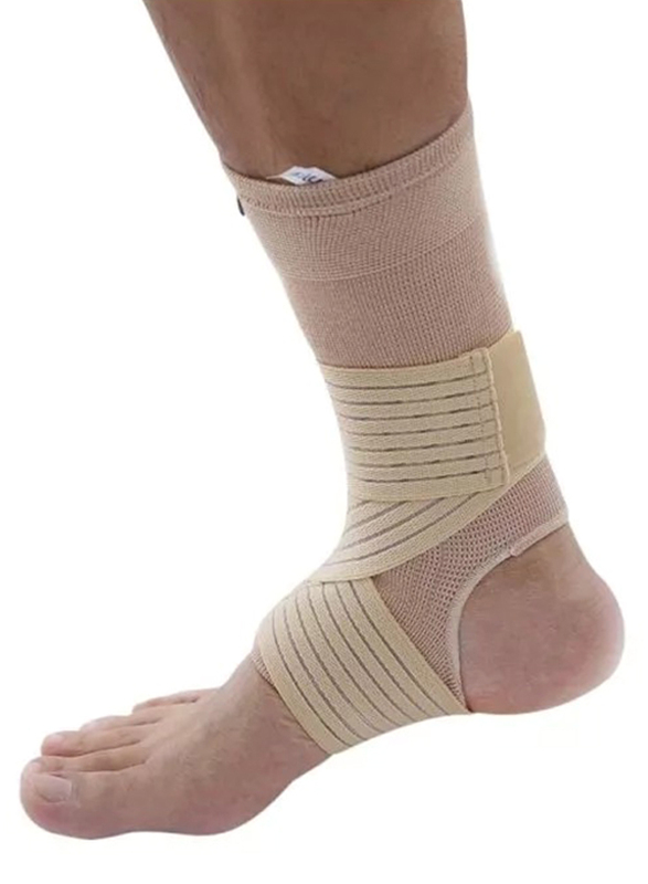 

Olympa Elastic Ankle Support with Strap, L, Beige