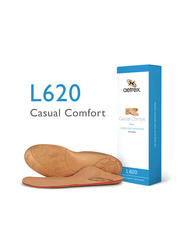 

Aetrex L620 Casual Comfort Lynco Foot Orthotics Insole for Men, 08 US, Brown