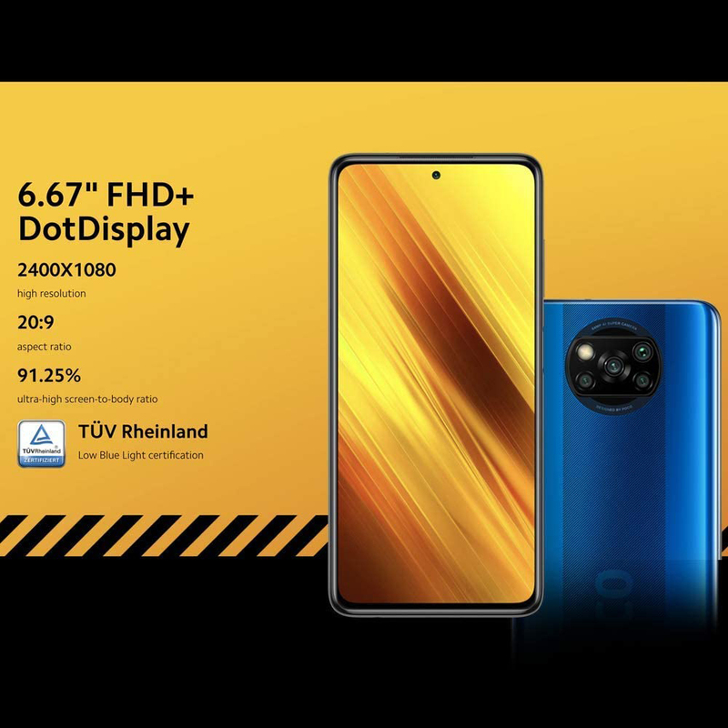 

Xiaomi Poco X3 128GB Blue, 6GB RAM, 4G LTE, Dual Sim Smartphone, 6941059650461